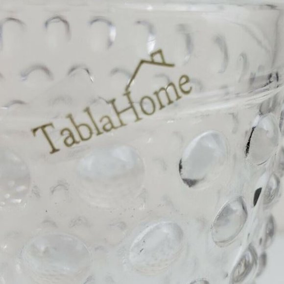 Goblets Glasses Home Hobnail Embossed Set of 2 Knobby Design Clear Cups - Picture 2 of 7